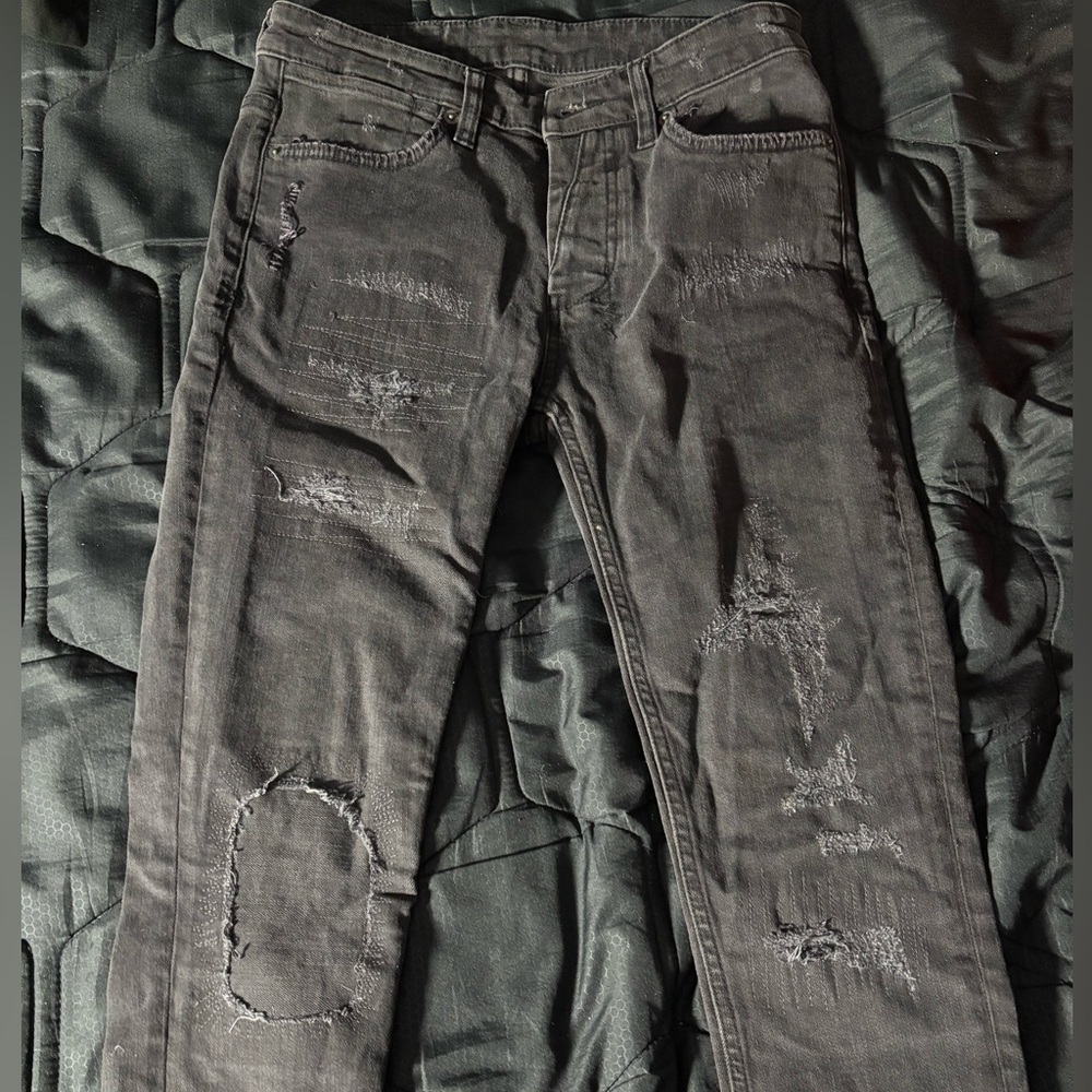 Ksubi Men's Distressed Black Skinny Jeans